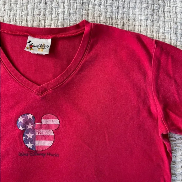 vintage Red Disney V Neck Baby Tee - Picture 5 of 7